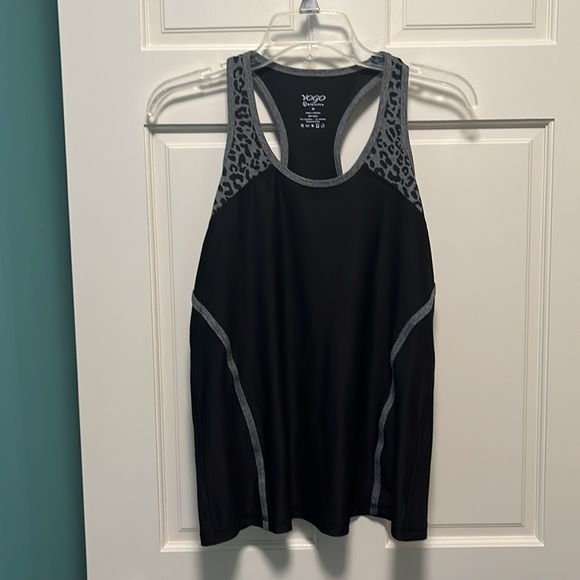 Black and Gray Racerback Cheetah Print workout top - Picture 1 of 7